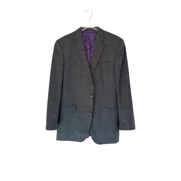 Ted Baker Men's Endurance Gray Wool Career Business Blazer Sport Coat Size 42L - Picture 1 of 13